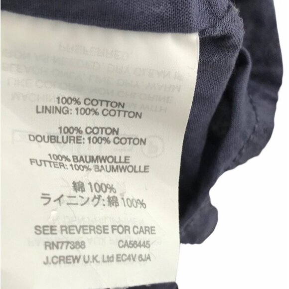 J.Crew Dot Print Cotton Midi Sun Dress 00 Tie Straps Navy Ratti Happy Cat F1960 - Picture 8 of 9